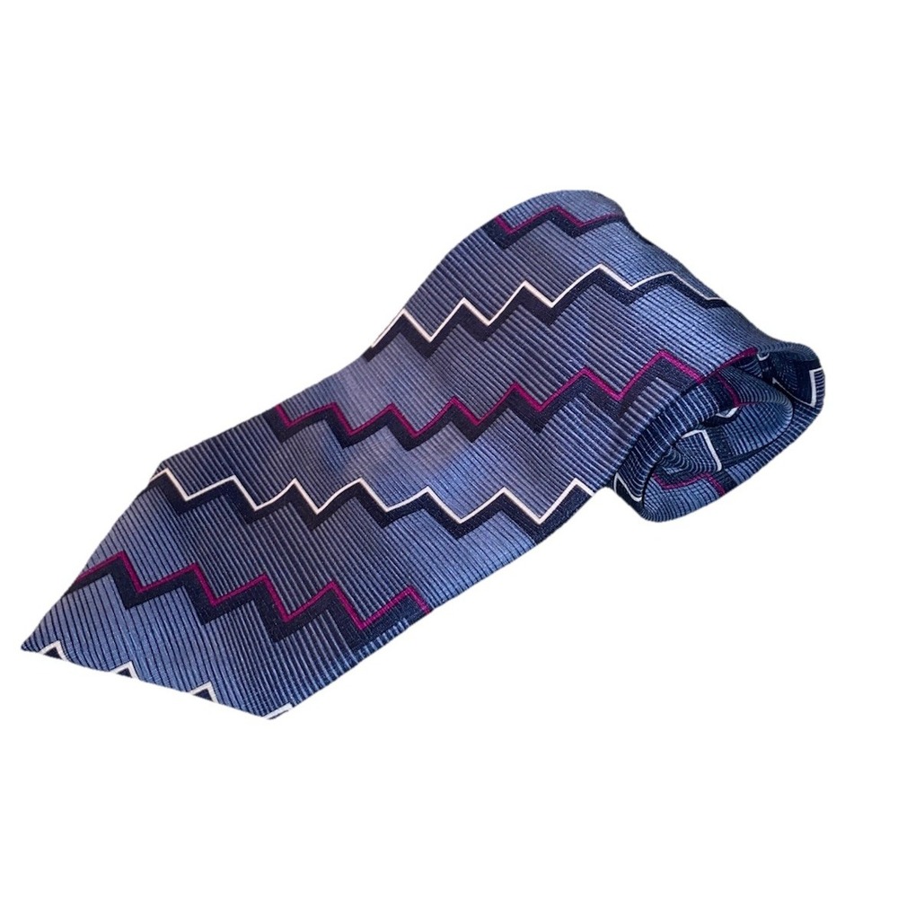 JEFFREY SCOTT Men's Blue/Pink/White Necktie Polyester‎ 56"x 3.75"